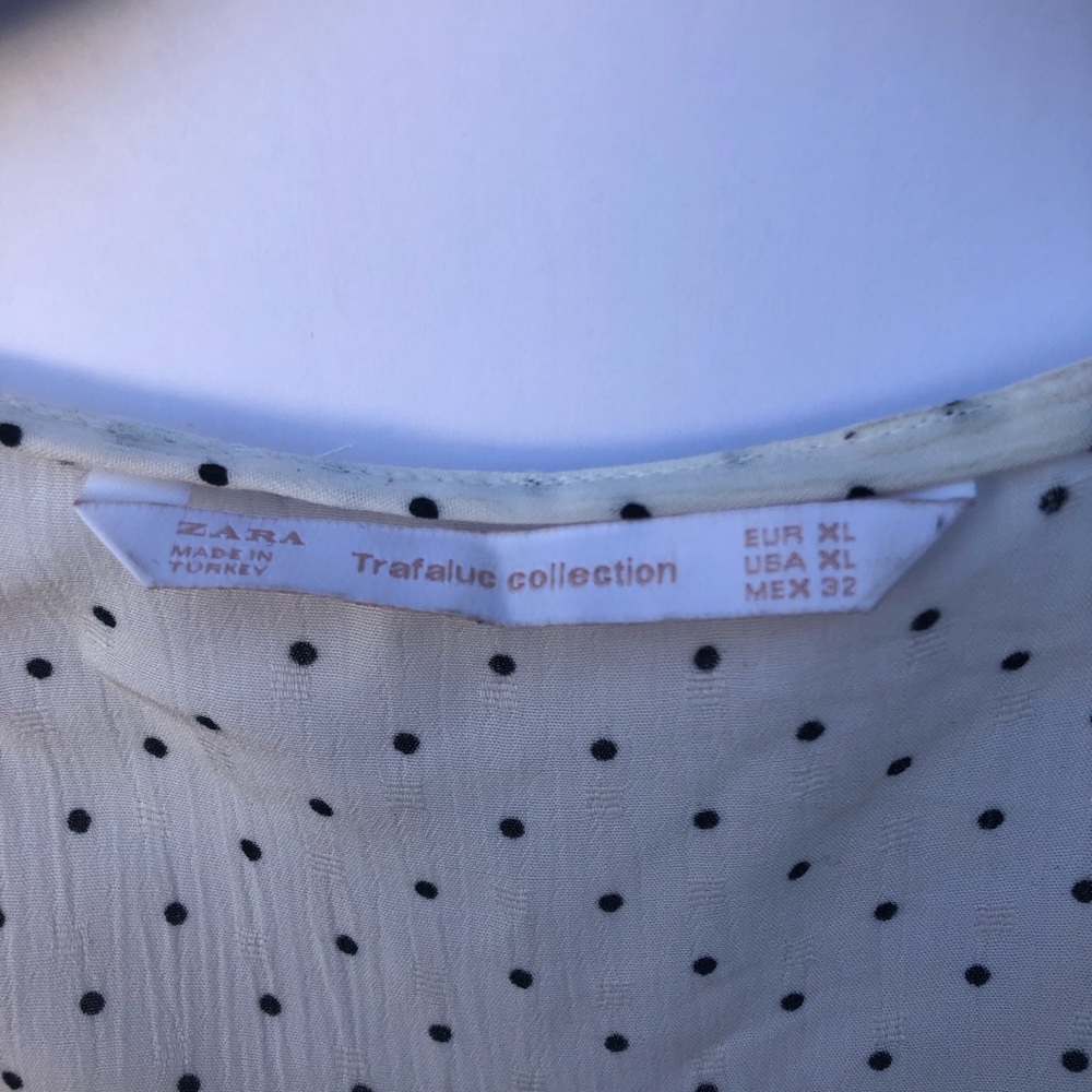 Zara White and Black Polka Dot Peplum Blouse - Picture 5 of 8